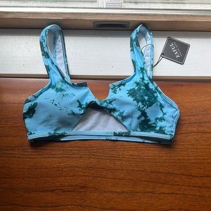 ZAFUL V-notch Cutout Tie Dye Bikini Top